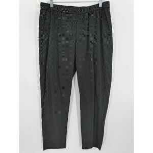 EILEEN FISHER Black Pattern Organic Cotton Lightweight Pull On Pants Size M